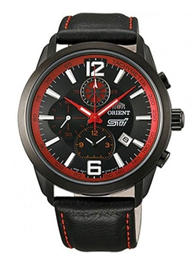 [稼働] Orient chronograph simple レッドダイヤル ORIENT 腕時計 赤 美品 希少なワインレッド文字盤 ORIENT