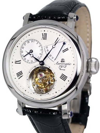 Aeromatic 1912 Flying Minute Tourbillon Hand Wind Watch with Power