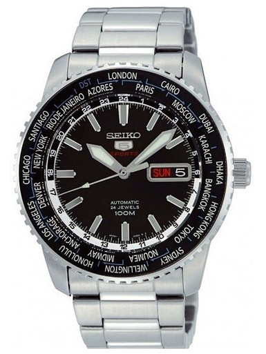 セイコー・ファイブ自動巻腕時計 Seiko 5 Sports Automatic Hand Winding World Time Watch SRP127K1