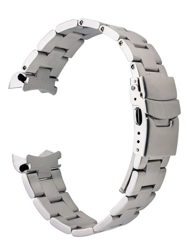 Islander 20mm Brushed Solid-Link Watch Bracelet for SRPE Seiko 5 Watches Curved End #BRAC-09