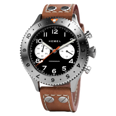 ぺぇ HEMEL Panda Date Quartz Chronograph with GMT Bezel Watch #HF13