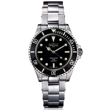 Davosa Ternos Sixties-Style Swiss Automatic Dive Watch with Black