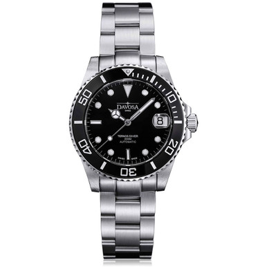 Davosa 36.5mm Medium Ternos Swiss Automatic Dive Watch with Black 