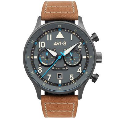 AVI-8 Carey Hawker Hurricane Dual-Tiime Pilot Watch #AV-4088-04