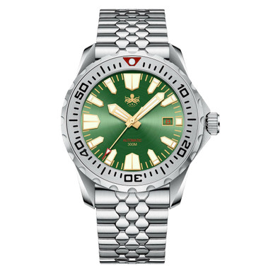 Phoibos Kraken 300 Meter Automatic Dive Watch with Sunray Green