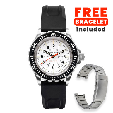 Marathon Swiss Made TSAR Quartz Military Divers Watch with White