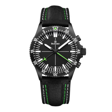 MOBADO　CHRONOMETRE　手巻き Damasko Black 42mm Chronograph, Green Accents, with 60-Minute