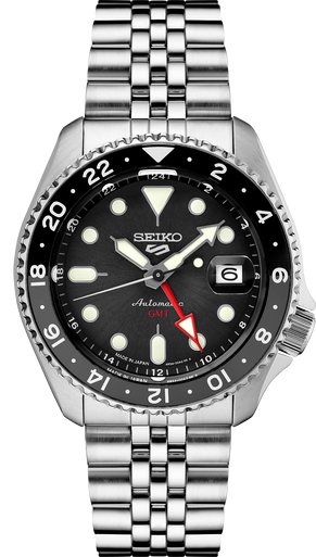 Seiko 5 Sports Automatic GMT Watch with Black Dial #SSK001