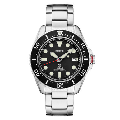 Seiko Prospex Solar Dive Watch with Sapphire Crystal and Black Dial #SNE589