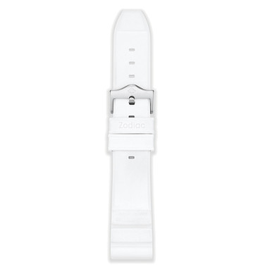 Zodiac ゾディアック　ホワイトレザー ストラップ Zodiac OEM White Accordion Rubber Strap Set (20mm) #ZOS1019