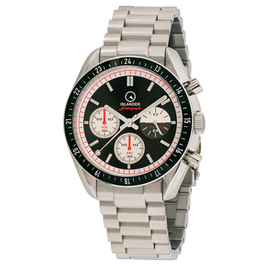 Islander USA Assembled Bethpage Amerigraph with Brushed Black Dial and Chronograph Function #ISL-201