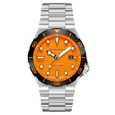 Spinnaker Hi-Beat Boettger Dive Watch with Coral Orange Dial