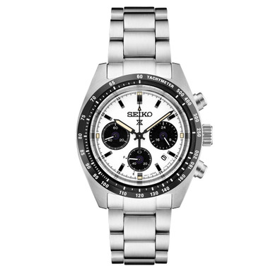 SEIKO Solar Chronograph ホワイトダイヤル Seiko Prospex Speedtimer Solar Chronograph with White Dial