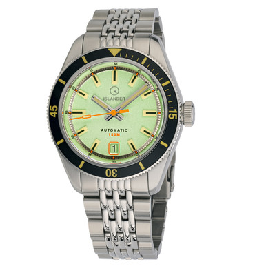 Islander Port Jefferson Skin Diver Automatic Watch with Caribbean Green Dial #ISL-177