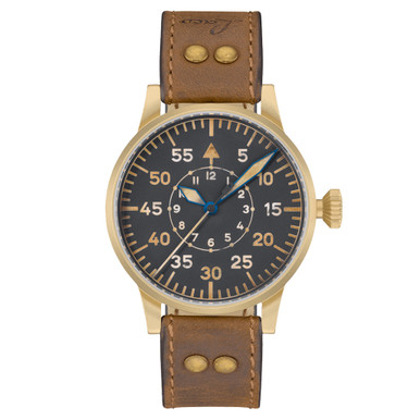 Laco Leipzig Bronze Type B Dial Swiss Mechanical Pilot Watch with
