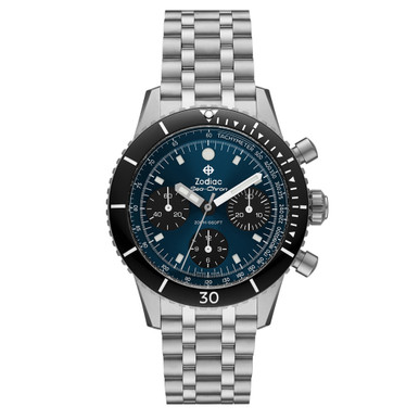 CRONOS フーディー　 STAR ★高評価実績3560over★ Zodiac Sea-Chrono Automatic Chronograph with Blue Dial #ZO3605