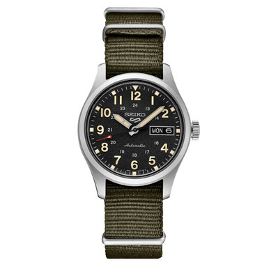 Seiko 5 Sports Automatic 36mm Watch with Black Dial #SRPJ85