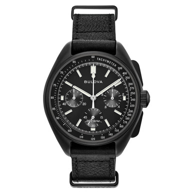 Bulova クロノグラフ 腕時計 ブラック Bulova Lunar Pilot Chronograph 45mm with Black Dial and Black IP