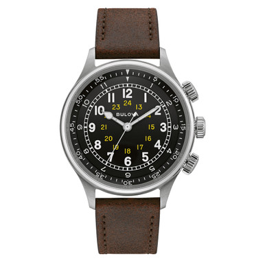 Bulova A15 Automatic Field Watch with Brown Strap #96A245