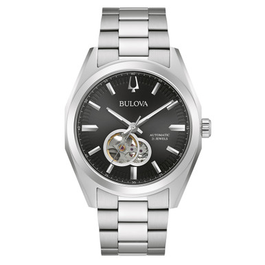 Bulova Surveyor Automatic Watch with Open Heart Black Dial #96A270