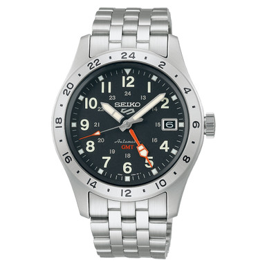 Seiko Sports Automatic GMT Field Watch with Black Dial #SSK023