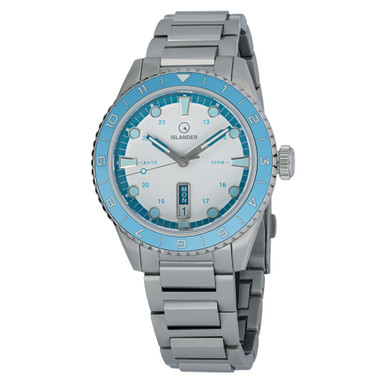 Islander Greenport 39mm Dive Watch with White Dial and Blue