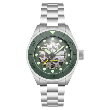 クラシック Islensk Pjodlog Spinaker Piccard Skeleton Automatic Dive with Mist Green Dial #SP