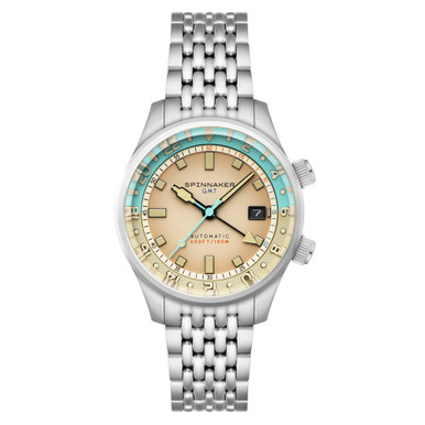 Spinnaker Bradner GMT Automatic watch with Beige Linen Dial #SP