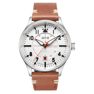 AVI-8 Hawker Hurricane Kent Automatic Newton with White Dial #AV
