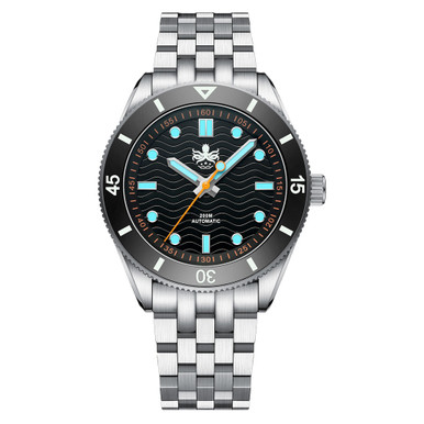 PHOIBOS Wave Master Automatic Dive Watch Black No Date #PY053CN