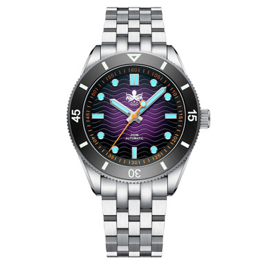 PHOIBOS Wave Master Automatic Dive Watch Purple No Date #PY053HN