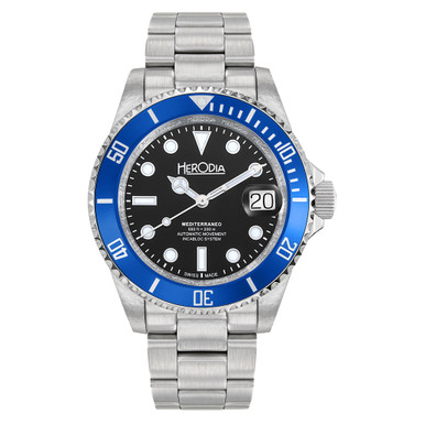 Herodia Mediterraneo Swiss Automatic Dive watch with Black Dial