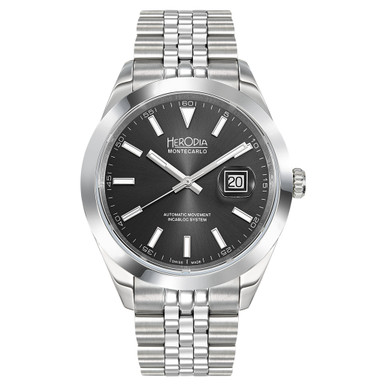 Herodia Monte Carlo Swiss Watch with Matte Black Dial #HMONSDEBK.AC