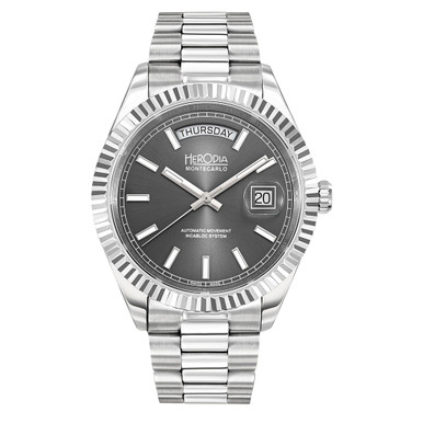 Herodia Monte Carlo Full Day Swiss Watch with Sunburst Anthracite