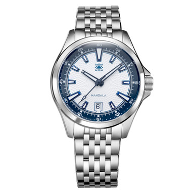 Second Hour Mandala Mk3 Watch with White & Blue Dial #SEC-HOU-10