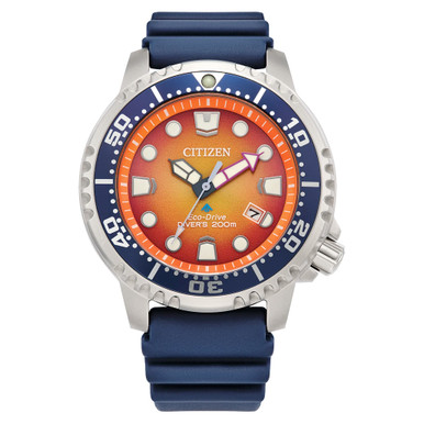 Citizen Eco-Drive Promaster Dive Watch with Orange Dial and