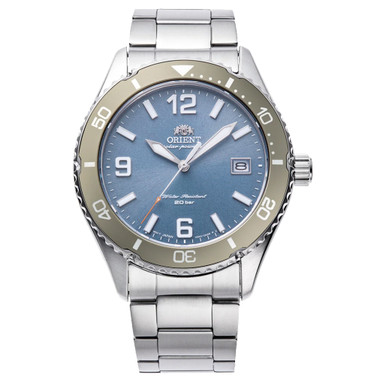 Orient Solar Quartz Diver Watch with Blue Sunburst Dial #RA-WJ0002L10B