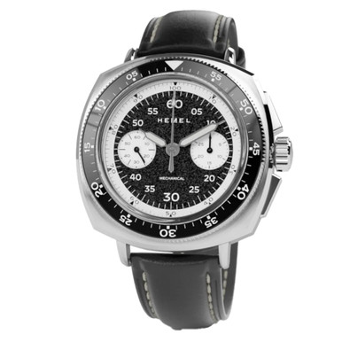 ★Free time★ Hemel Sky Racer Mechanical Chronograph with Midnight Black