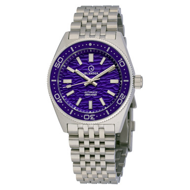 Islander Northport 37mm Automatic Watch with Purple Ripple Dial #ISL-291