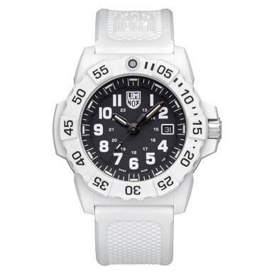 美品 LUMINOX WHITEOUT Navy Seals Luminox Navy SEAL Arctic White Black Dial Military Watch #XS.3507.WB