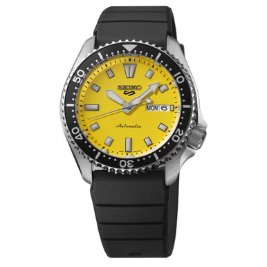 Seiko 5 Sports SKX Series with Yellow Dial #SRPL87 — Long Island Watch