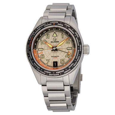 Islander Calabro GMT World Time Automatic Watch with Silver Dial