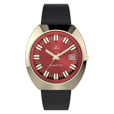 Timex Q Timex 1972 Reissue 43x39mm Leather Strap #TW2V25400