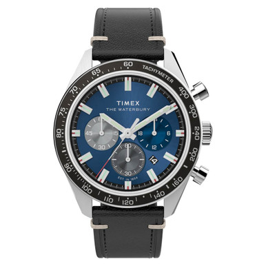 v*y様 腕時計 Timex Waterbury Traditional Chronograph 41mm Leather Strap Watch