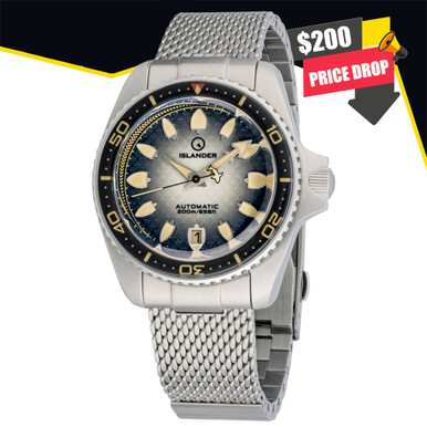 Islander Hudson "Harpoon Diver" 40mm Watch with Degrading Black Dial #ISL-302