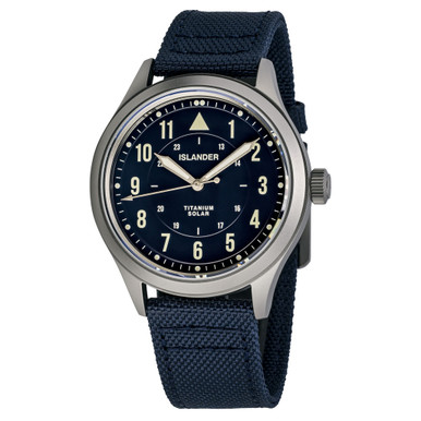 Islander Babylon HV1000 Titanium Solar Field Watch with Blue Dial