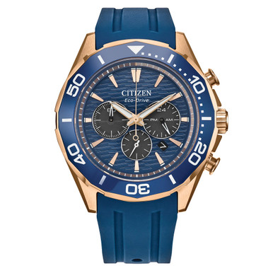 Citizen Endeavor Eco-Drive Chronograph Rose Goldtone with Blue
