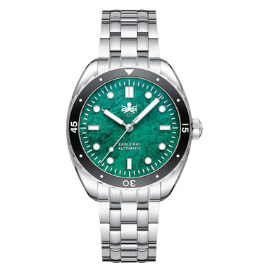 1回着用✨ 百名品 BEAMS PLUS N-3B Down sage Phoibos Eagle Ray Automatic Diver with Green Jade Dial #PY065AN