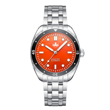 Phoibos Eagle Ray Automatic Diver with Orange Agate Dial #PY065FN