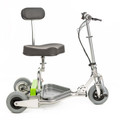 TravelScoot Escape mobility scooter with Utility Caddy, three-quarter view.